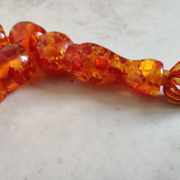Vintage Gigantic Tasbih Lucite Faux Amber Islamic Prayer Beads - Picture 12 of 14